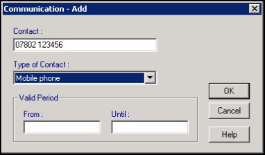 Registration - Communication - Add